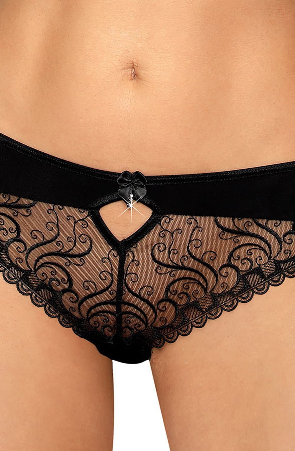 Anuk Brief with Lace in Black - Brief - RubyV Lingerie