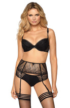 Anuk Push Up Bra with Lace in Black - Push Up Bra - RubyV Lingerie