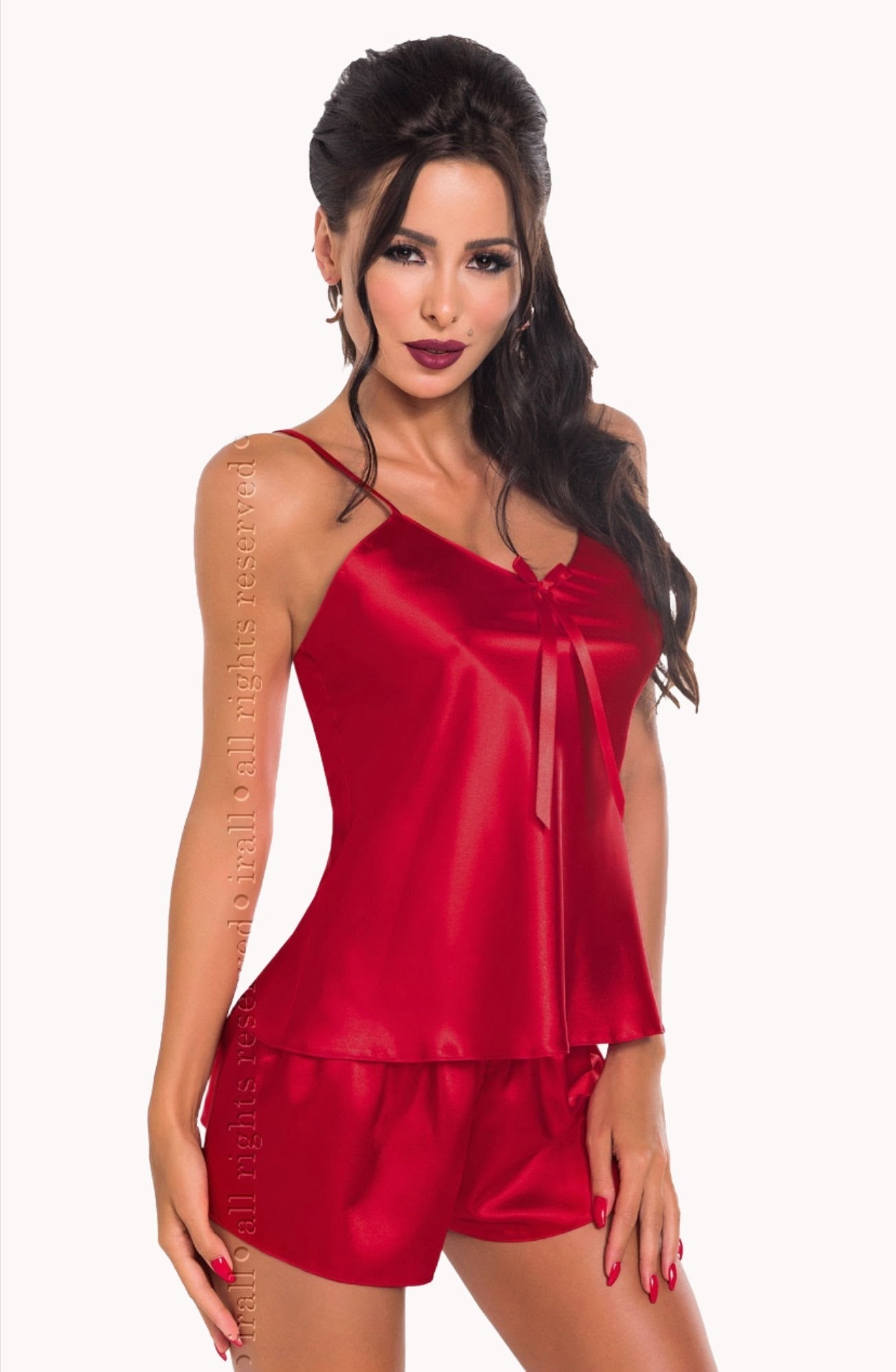 Aria Camisole Set - Burgundy - Camisole Set - RubyV Lingerie