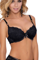 Carmen Push Up Bra with Lace in Black - Push Up Bra - RubyV Lingerie