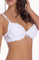 Carmen Push Up Bra with Lace in White - Push Up Bra - RubyV Lingerie