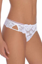 Carmen Thong with Lace in White - Thong - RubyV Lingerie