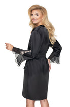 Cleopatra Dressing Gown - Black - Dressing Gown - RubyV Lingerie