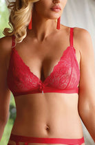 Cyria Soft Cup Bra with Lace in Red - Soft Cup Bra - RubyV Lingerie