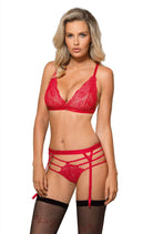 Cyria Soft Cup Bra with Lace in Red - Soft Cup Bra - RubyV Lingerie