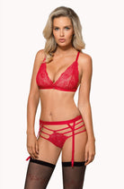 Cyria Suspender Belt in Red - Suspender Belts - RubyV Lingerie