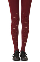 Daydreaming Print Tights - Burgundy/Gold - 120 Denier - Print Tights - RubyV Lingerie