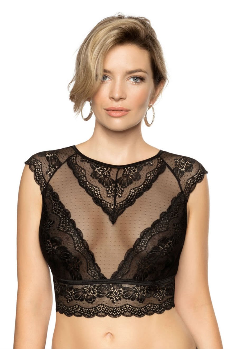 Ellba Bustier Style Lace Top in Black - Top - RubyV Lingerie