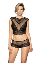 Ellba Bustier Style Lace Top in Black - Top - RubyV Lingerie