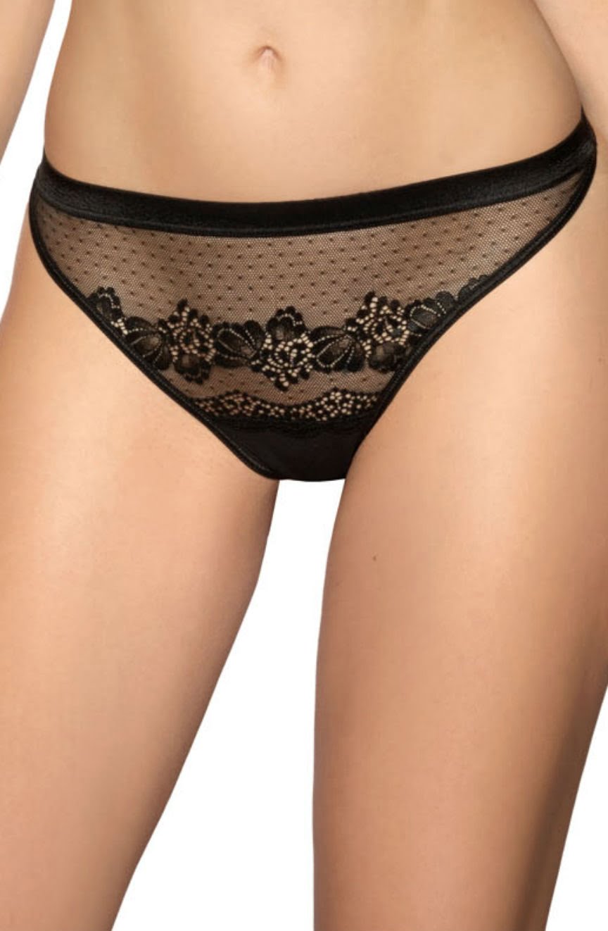 Ellba thong with Lace in Black - Thong - RubyV Lingerie