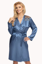 Elodie Dressing Gown - Azure - Dressing Gown - RubyV Lingerie