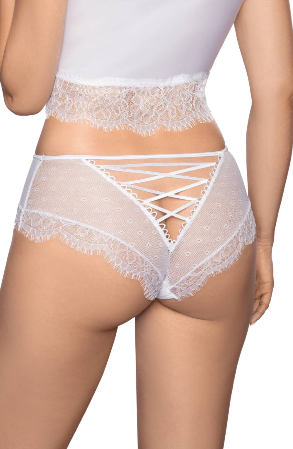 Erii Brief with Lace in White - Brief - RubyV Lingerie