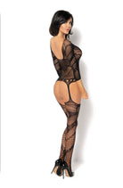 Esmeralda Geometric Bodystocking in Black - Bodystocking - RubyV Lingerie