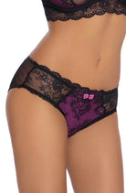 Fifi Brief with Lace in Black and Pink - Brief - RubyV Lingerie