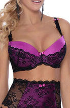 Fifi Push Up Bra with Lace in Black and Pink - Push Up Bra - RubyV Lingerie