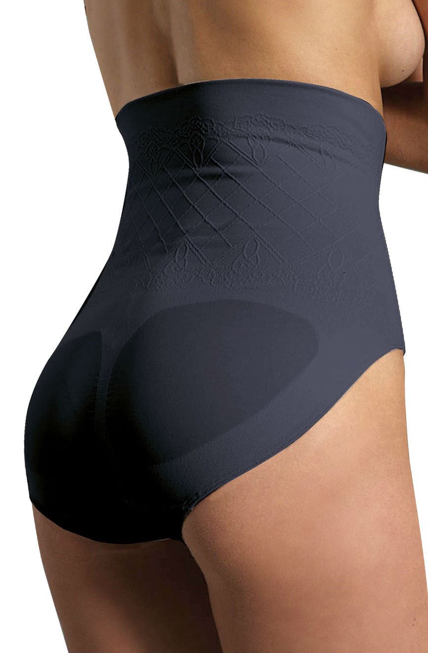 Firm Compression High Waist Shaping Brief - Nero (Black) - High Waist Brief - RubyV Lingerie