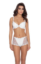 Ginewra Boy-Short with Lace in White - Short - RubyV Lingerie