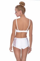 Ginewra Boy-Short with Lace in White - Short - RubyV Lingerie