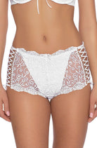 Ginewra Boy-Short with Lace in White - Short - RubyV Lingerie