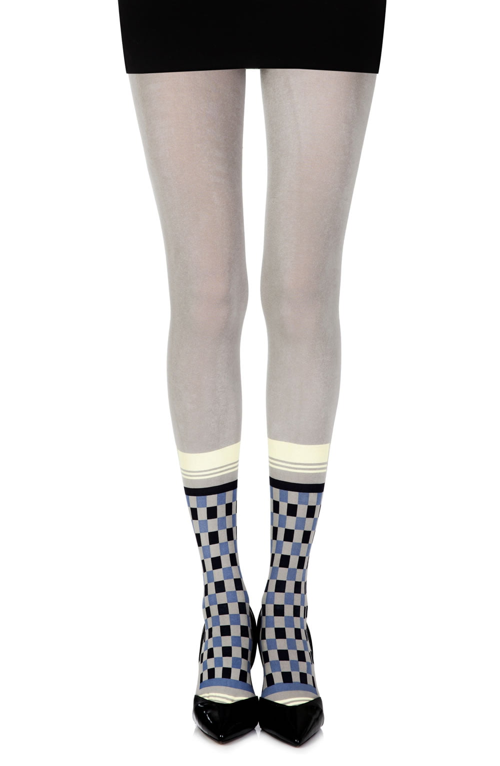 Happy Socks Print Tights - Grey/Multi - 100 Denier - Print Tights - RubyV Lingerie