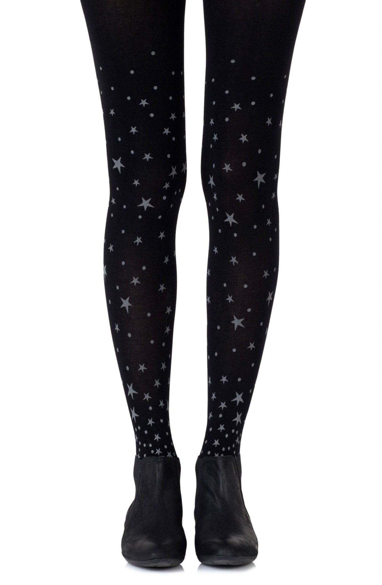 Hollywood Boulevard Print Tights - Black/Grey - 100 Denier - Print Tights - RubyV Lingerie