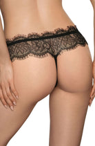 Idrisa Thong with Lace in Black - Thong - RubyV Lingerie