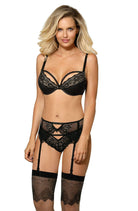 Kena Push Up Bra with Lace in Black - Push Up Bra - RubyV Lingerie