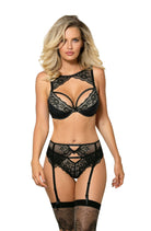 Kena Push Up Bra with Lace in Black - Push Up Bra - RubyV Lingerie