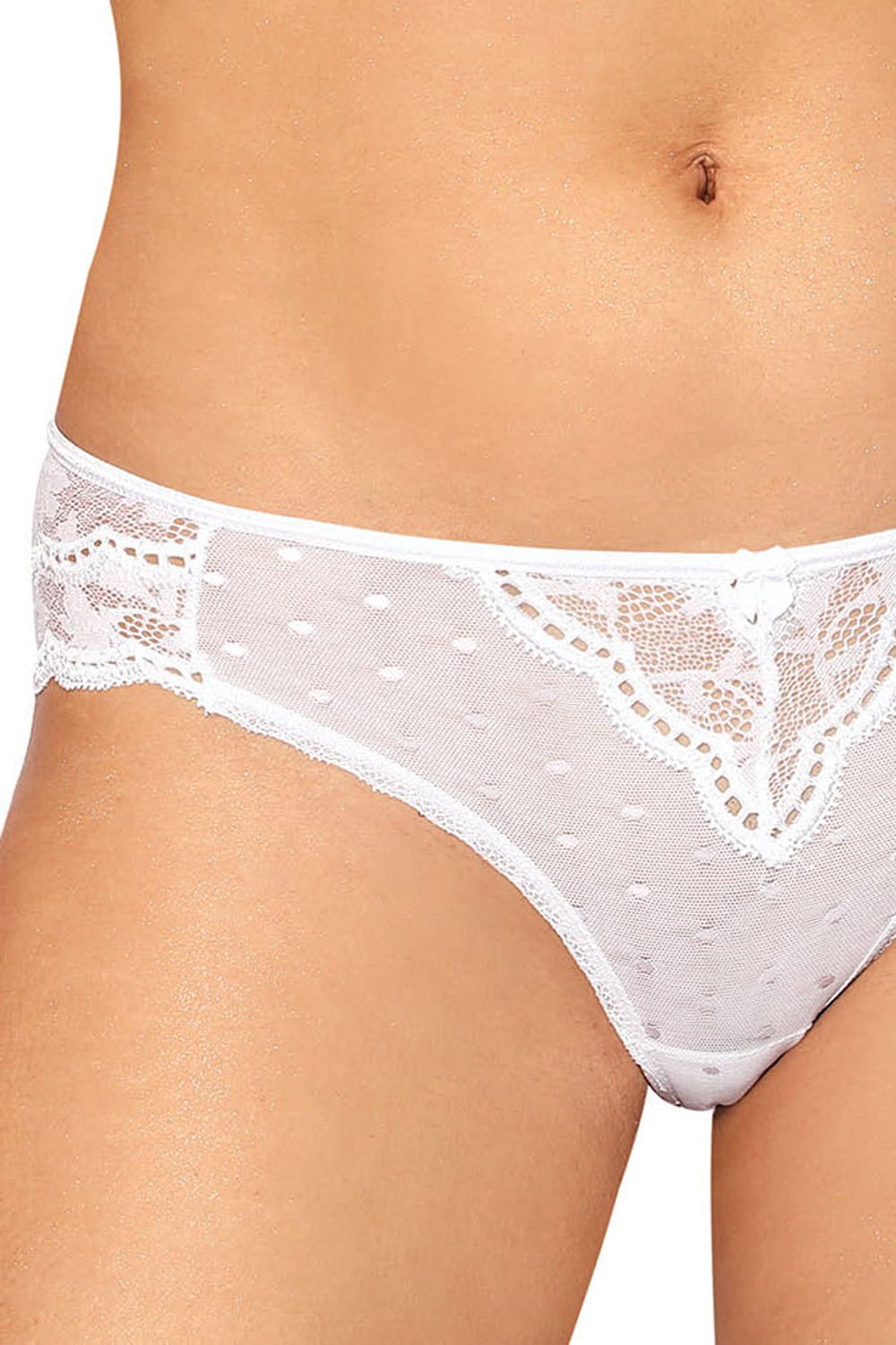 Lagerta Brief with Lace in White - Brief - RubyV Lingerie