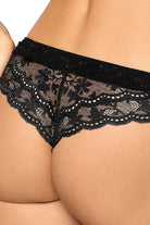 Lagerta Thong with Lace in Black - Thong - RubyV Lingerie