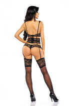 Lillie Three Piece Set in Black - Three Piece Set - RubyV Lingerie