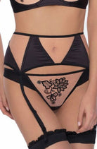 Mehendi Suspender Belt - Black - RubyV Lingerie