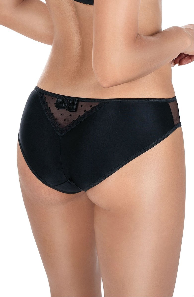 Nefer Brief with Lace and Floral Detail in Black - Brief - RubyV Lingerie