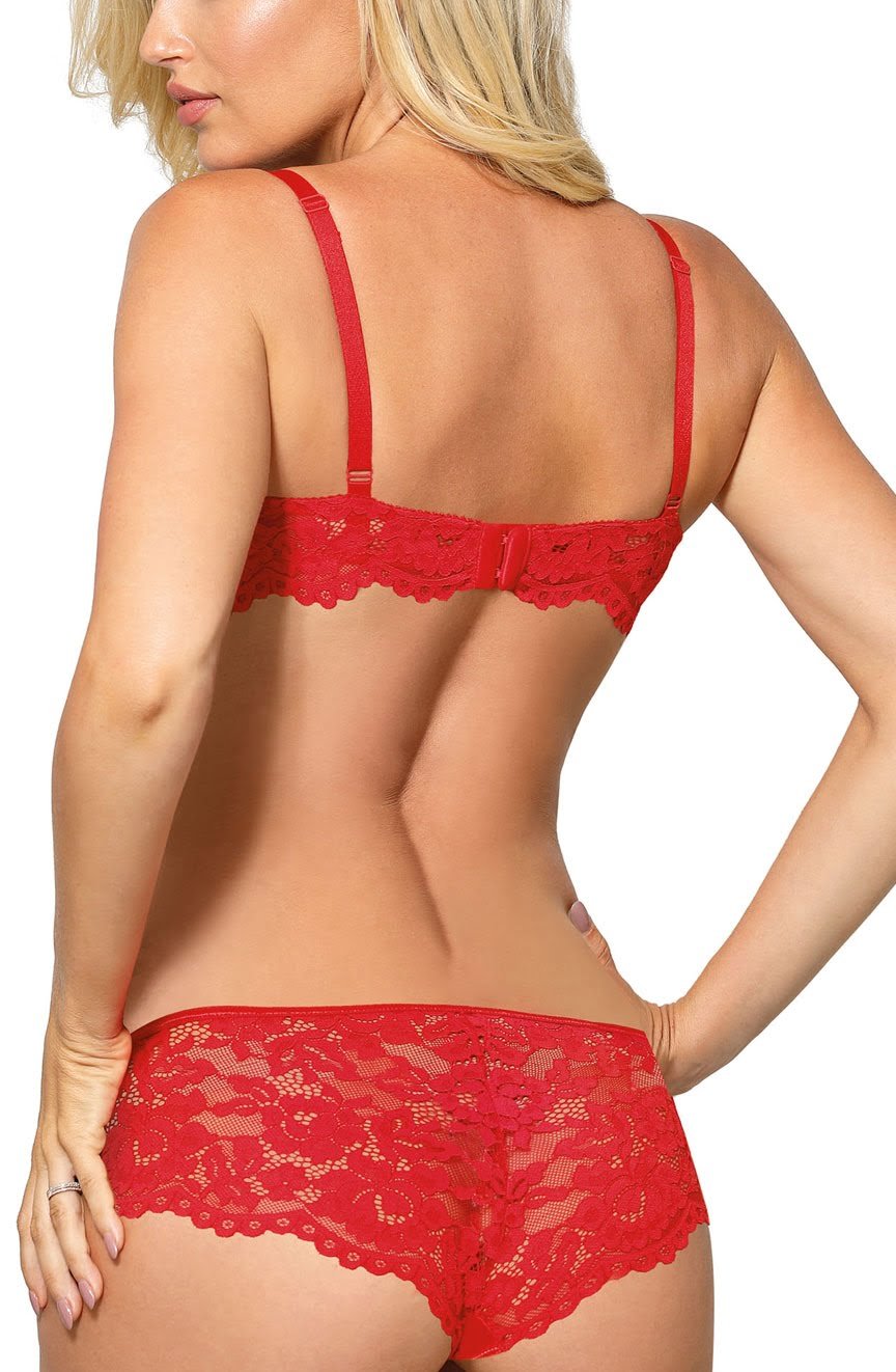 Newia Brief with Lace in Red - Brief - RubyV Lingerie