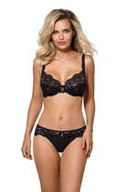 Newia Soft-Cup Bra with Lace in Black - Soft Cup Bra - RubyV Lingerie