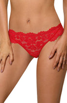 Newia Thong with Lace in Red - Thong - RubyV Lingerie