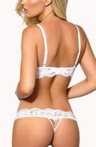 Newia Thong with Lace in White - Thong - RubyV Lingerie