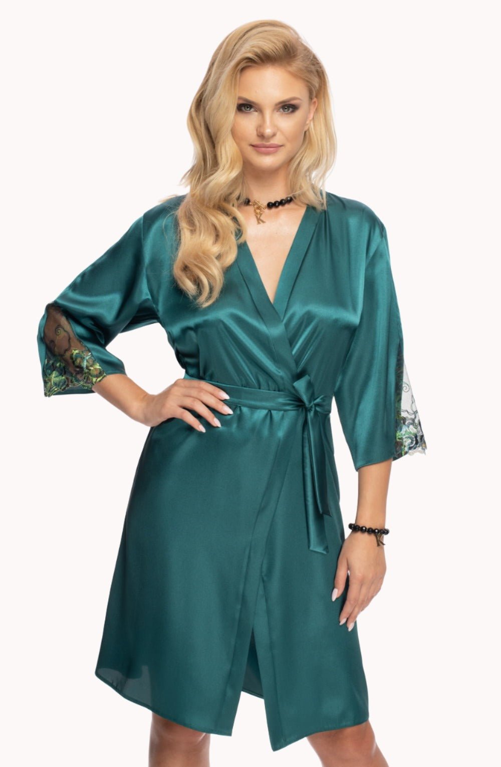 Nikita Dressing Gown - Jade - Dressing Gown - RubyV Lingerie