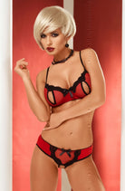 Oksana Two Piece Set - Black/Red - Two Piece Set - RubyV Lingerie