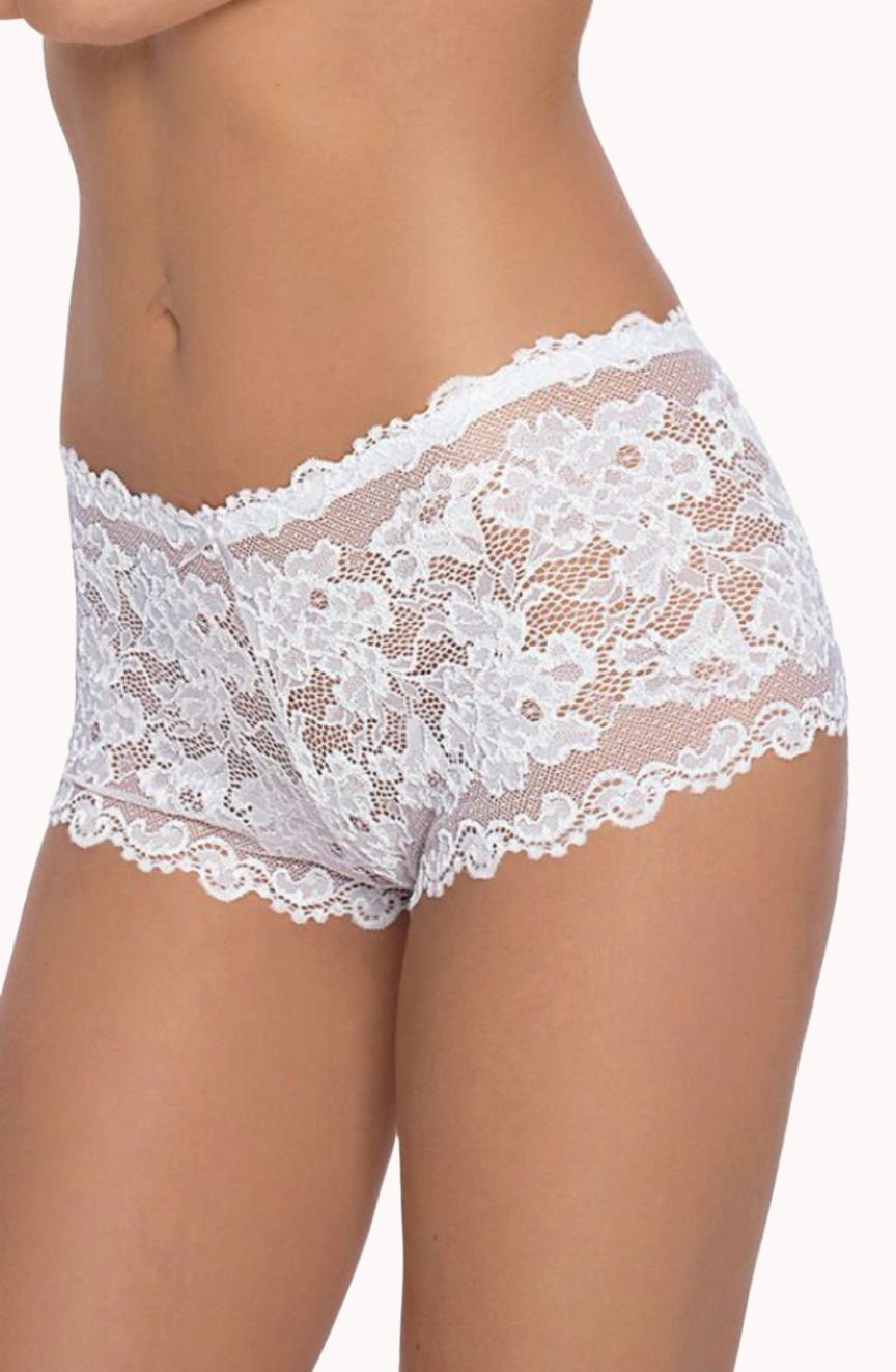 Olympia Brief with Lace in White - Brief - RubyV Lingerie