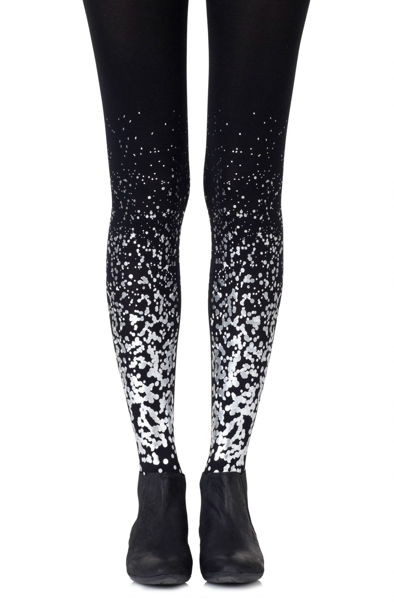 Paint It Black Print Tights - Black/Grey - 120 Denier - Print Tights - RubyV Lingerie