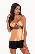 Raven Camisole Set - Orange/Black