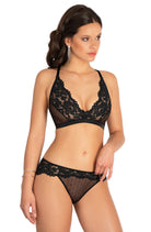 Rozetta Brief with Lace in Black - Brief - RubyV Lingerie