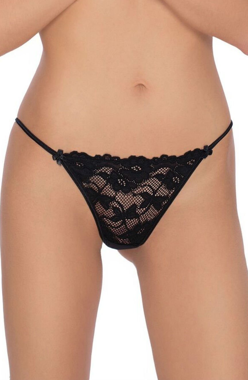 Sarina Brief with Lace in Black - Brief - RubyV Lingerie