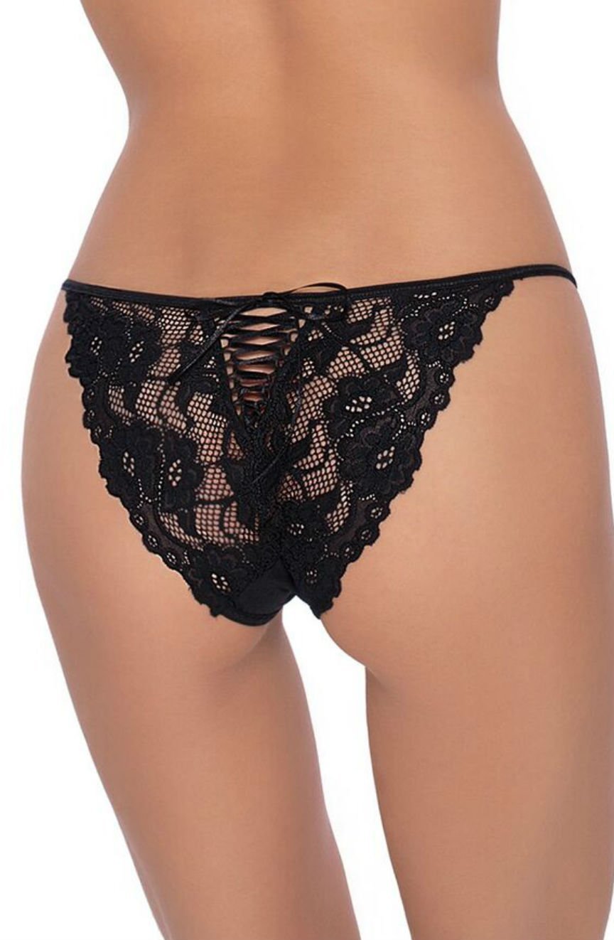 Sarina Brief with Lace in Black - Brief - RubyV Lingerie