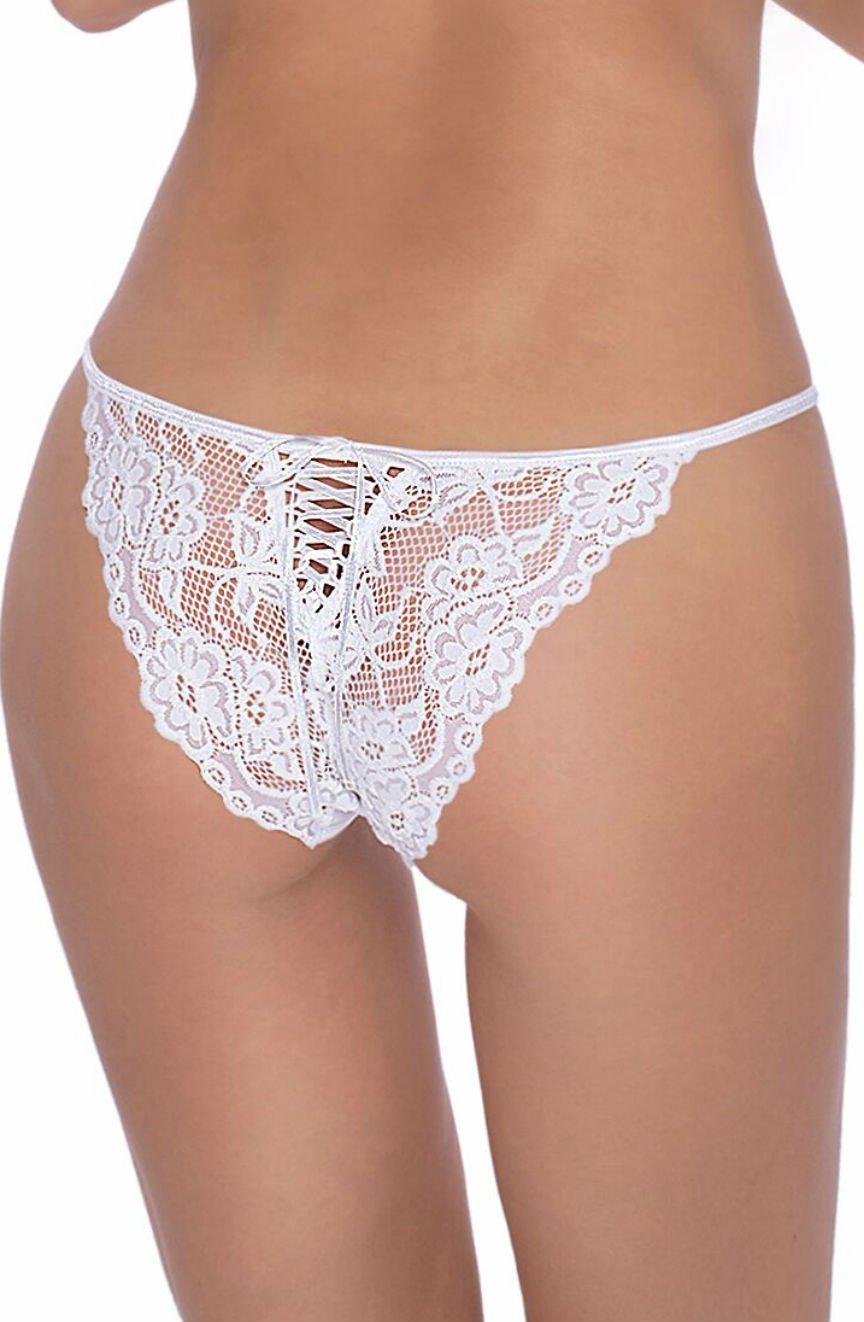 Sarina Brief with Lace in White - Brief - RubyV Lingerie