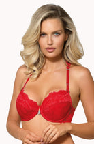 Sefia Push Up Bra with Halterneck in Red - Push Up Bra - RubyV Lingerie