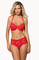 Sefia Soft-Cup Bra with Halterneck in Red - Bra - RubyV Lingerie