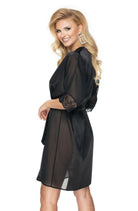 Sharon Dressing Gown - Black - Dressing Gown - RubyV Lingerie