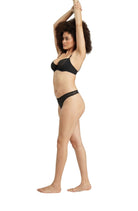 Sheer Deco Barely There Thong - Black - Thong - RubyV Lingerie